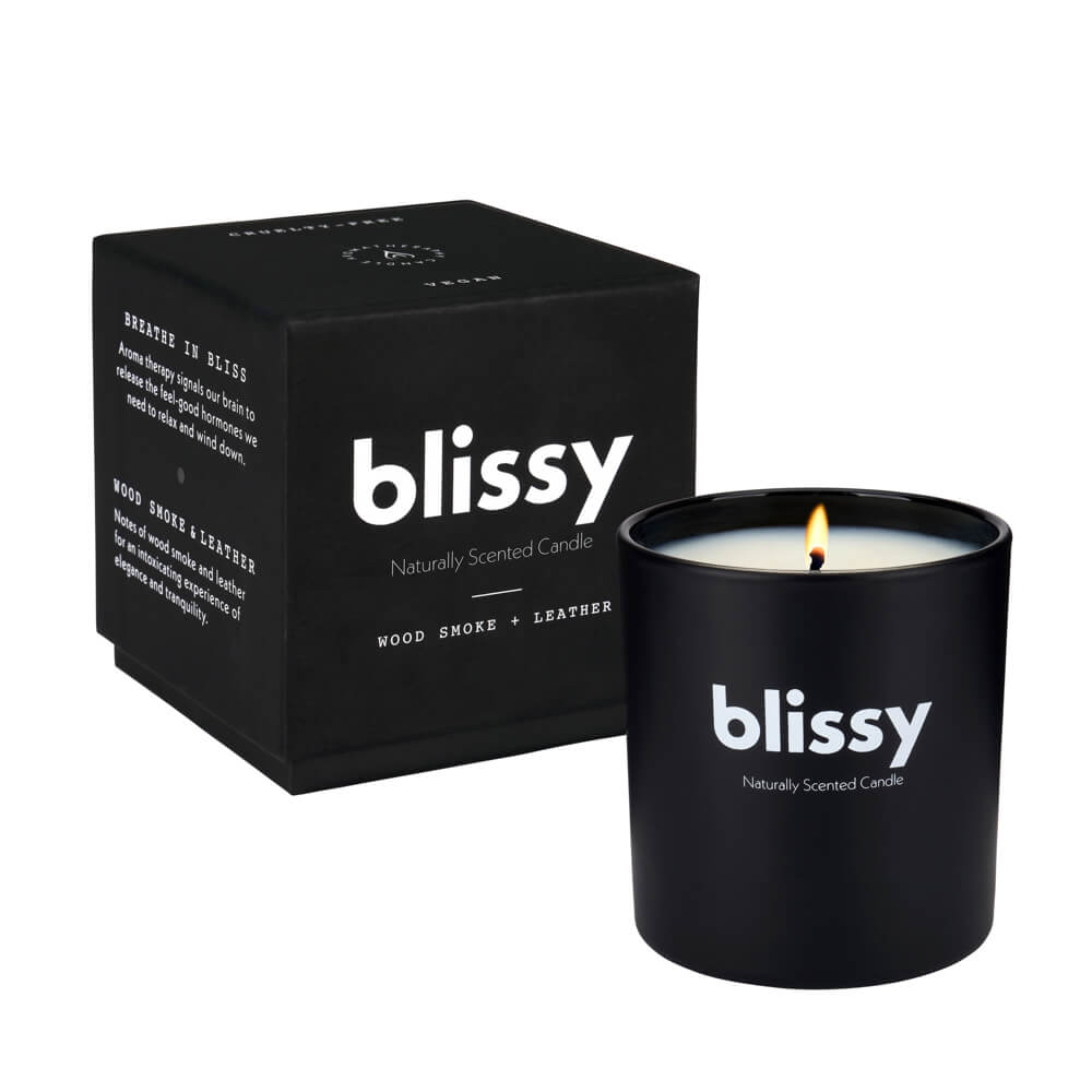 Blissy Candle - Woodsmoke & Leather