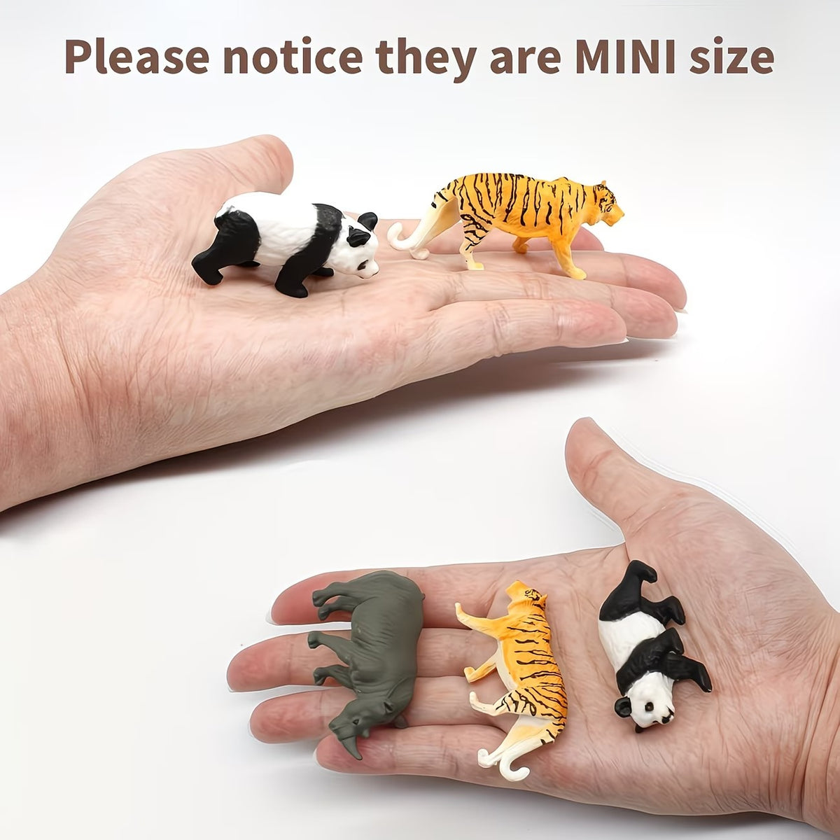 set 12 miniature animal figurines including